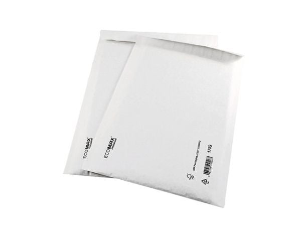 Boblepose, Boblekuvert, 320 x 455 mm Kort side åben, hvid, vægt: 0.082 kg pakke a 50 stk, palle a 20