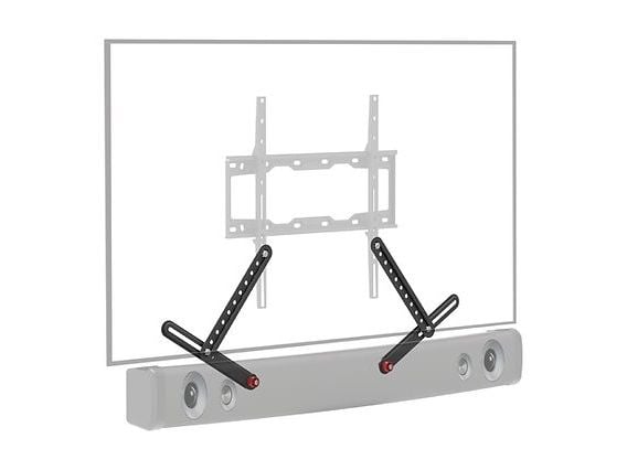 Barkan E820 - Komponenter til montering (2 monteringsarme) - for lydbarre - metallisk sort - under TV'et