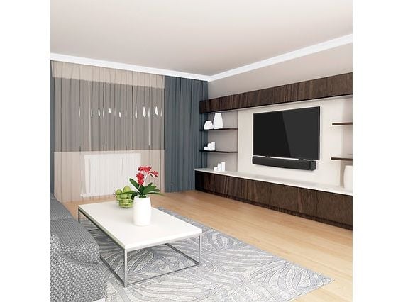 Barkan E820 - Komponenter til montering (2 monteringsarme) - for lydbarre - metallisk sort - under TV'et