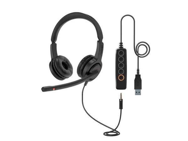 Axtel VOICE UC28-35 stereo USB-A, langallinen, toimisto/puhelukeskus, kuulokkeet, musta
