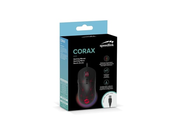 Speedlink Gaming Mouse CORAX, 3200 DPI, USB, svart detaljhandel
