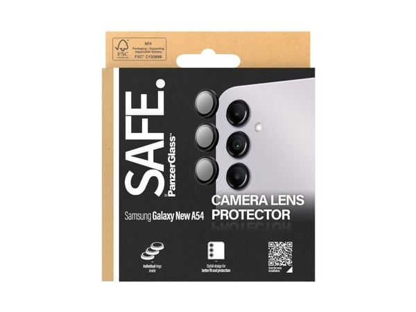 SAFE. by PanzerGlass - Linsebeskytter for mobiltelefon - svart - for Samsung Galaxy A55