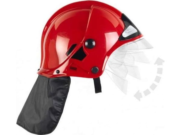 Klein Klein Firefighter's hjelm med sammenleggbart visir rød MSA 8901
