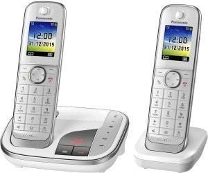 Panasonic KX-TGJ322GW - Trådlös telefon - svarssysten med nummerpresentation - DECT - vit + 1 extra handuppsättning