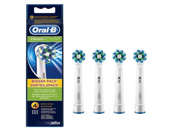 Oral-B Cross Action 4 pack - Utskiftningsbørstehodesett - for tannbørste (en pakke 4)