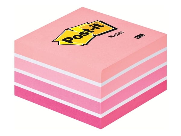 Post-it® Notes kubusblok, pastelpink, 76 mm x 76 mm, 450 ark
