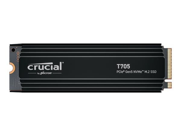 Crucial T705 - SSD - kryptert - 2 TB - intern - M.2 2280 - PCI Express 5.0 (NVMe) - TCG Opal Encryption 2.01 - integrert kjøle