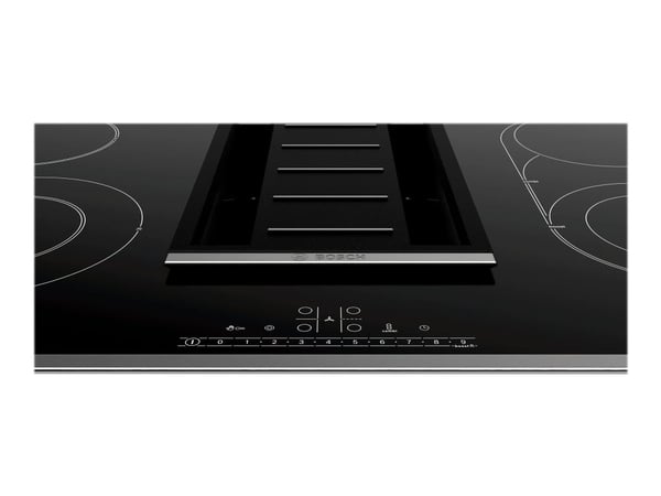 Bosch Serie | 6 PKM845F11E - Keramisk komfyrtopp - 4 plater - Nisje - bredde: 78 cm - dybde: 50 cm - Klasse A - med pynt av rustfritt stål - svart ...