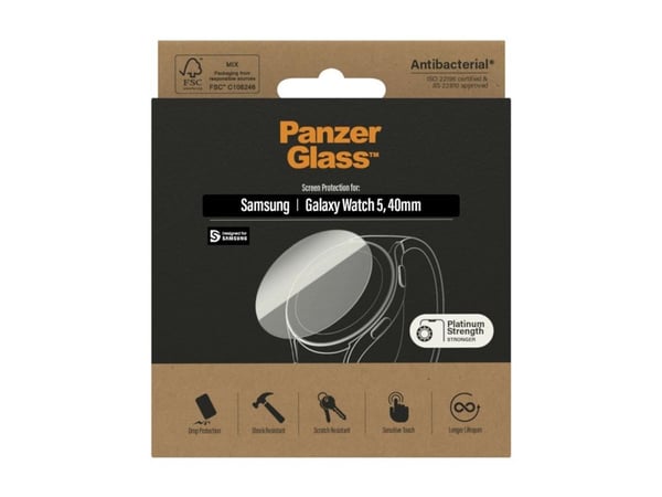PanzerGlass - Skjermbeskyttelse for smart armbåndsur - glass - for Samsung Galaxy Watch5 (40 mm)