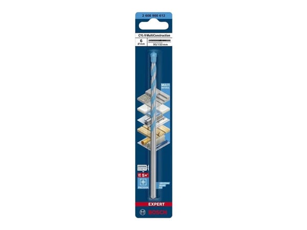Bosch Expert CYL-9 MultiConstruction - Bor - for betong, plast, stål, bløtt tre, soft tile, multimaterial - 6 mm - cylindrical - lengde: 150 mm