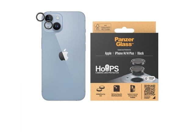 PanzerGlass - Linsebeskytter for mobiltelefon - svart - for Apple iPhone 14, 14 Plus