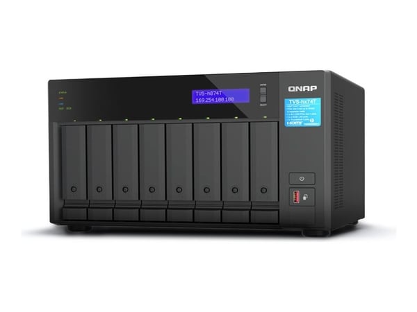 QNAP TVS-h874T - NAS-server - 8 brønner - SATA 6Gb/s - RAID JBOD, 0, 1, 5, 6, 10, 50, 60 - RAM 64 GB - 2.5 Gigabit Ethernet - iSCSI støtte