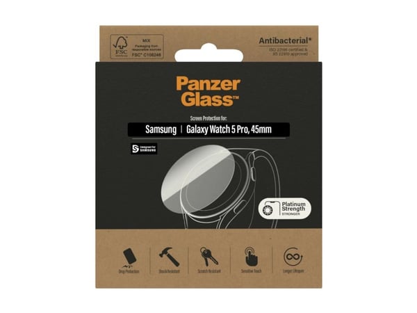 PanzerGlass - Skjermbeskyttelse for smart armbåndsur - glass - for Samsung Galaxy Watch5 (44 mm)
