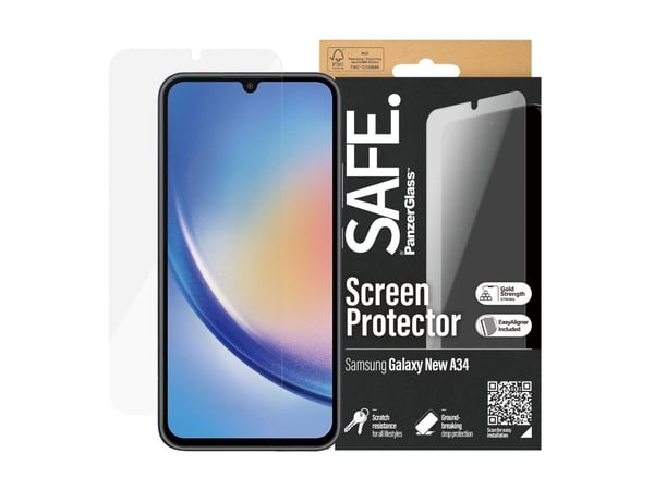 SAFE. by PanzerGlass - Skjermbeskyttelse for mobiltelefon - glass - rammefarge svart