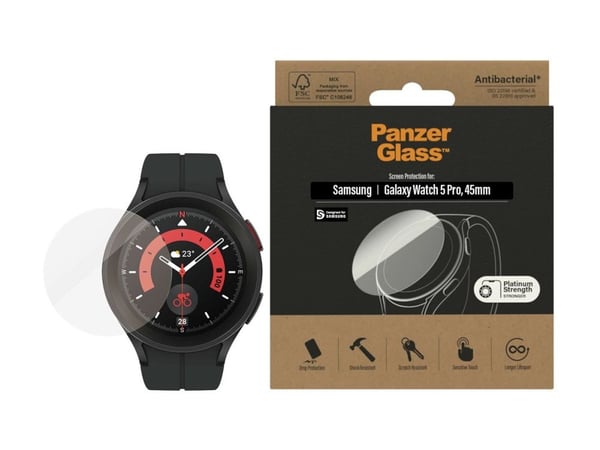 PanzerGlass - Skjermbeskyttelse for smart armbåndsur - glass - for Samsung Galaxy Watch5 (44 mm)