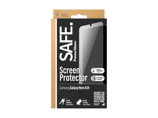 SAFE. by PanzerGlass - Skjermbeskyttelse for mobiltelefon - glass - rammefarge svart