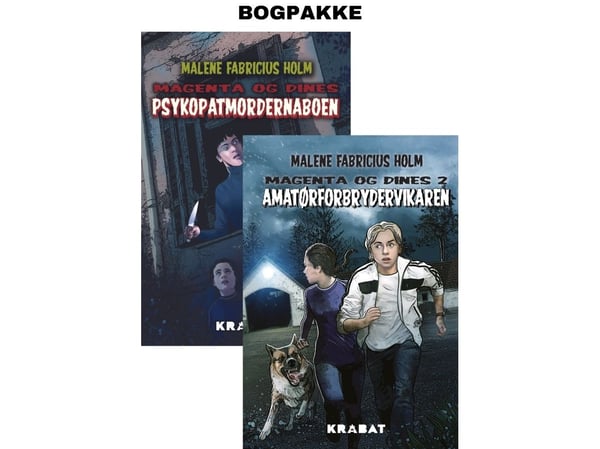 Bokpakke Psykopatnaboen og amatørforbryterens vikar - Malene Fabricius Holm | Språk: Dansk