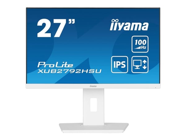 iiyama ProLite XUB2792HSU-W6 - LED-skjerm - 27" - 1920 x 1080 Full HD (1080p) @ 100 Hz - IPS - 250 cd/m² - 1300:1 - 0.4 ms - HDMI, DisplayPort - hø...