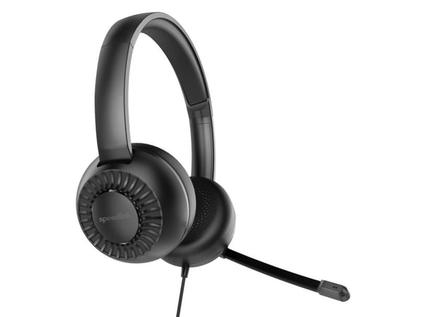 SPEEDLINK METIS, Koblet med ledninger (ikke trådløs), Spilling, 160 g, Hodetelefoner, Sort