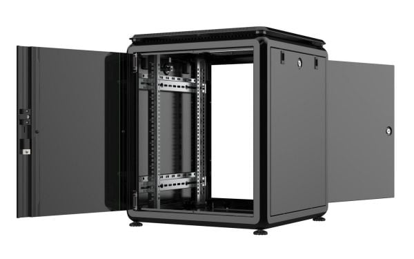 Lanview by Logon - Rack skap - 600 x 600 mm, data line - free-standing - svart, RAL 9005 - 12U - 19"