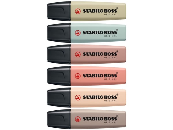 STABILO BOSS NatureColors, 6 kpl, musta, Pronssi, Ruskea, Vihreä, Harmaa, Vaaleanvihreä, 18 vuosi/vuosia, Taltan pää, Monivärinen, Muovi