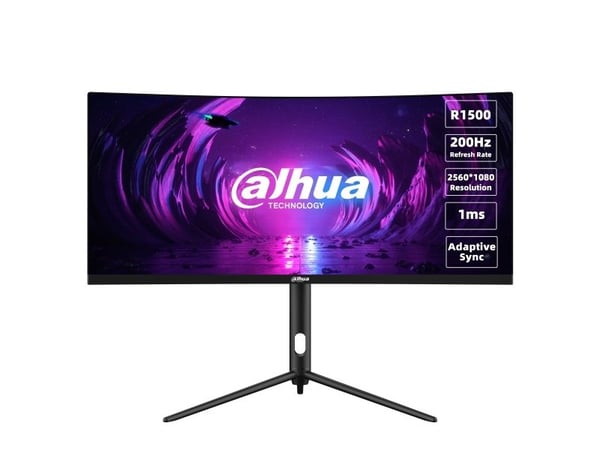 Dahua LM30-E330CA - LED-skjerm - gaming - kurvet - 30" - 2560 x 1080 WFHD @ 200 Hz - VA - 250 cd/m² - 3000:1 - 1 ms - 2xHDMI, 2xDisplayPort