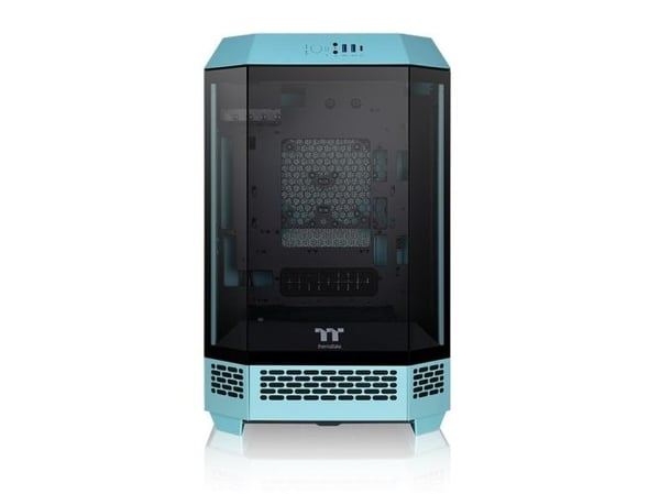 Thermaltake The Tower 300 - Mikrotårn - mini ITX / micro ATX - sidepanel med vindu (herdet glass) - ingen strømforsyning (PS/2) - turkis - USB/lyd
