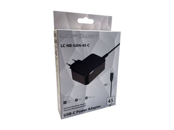 LC-Power LC-NB-GAN-45-C, Sisätila, AC, 1,75 m, musta