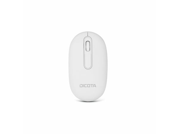 DICOTA DESKTOP - Mus - høyre- og venstrehåndet - optisk - 3 knapper - trådløs - 2.4 GHz, Bluetooth - USB trådløs mottaker - hvit