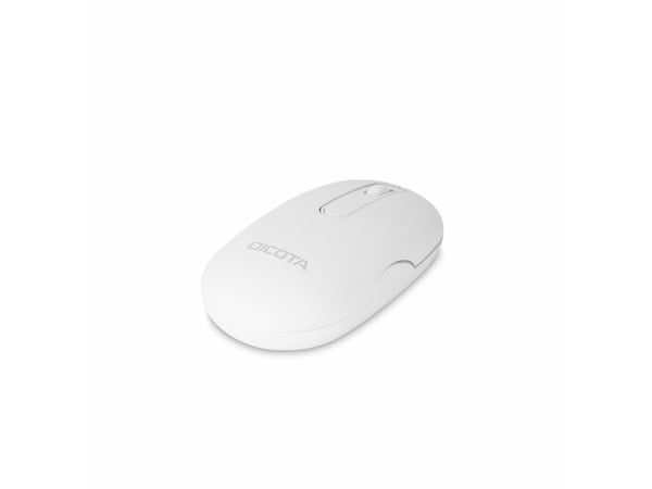 DICOTA DESKTOP - Mus - høyre- og venstrehåndet - optisk - 3 knapper - trådløs - 2.4 GHz, Bluetooth - USB trådløs mottaker - hvit