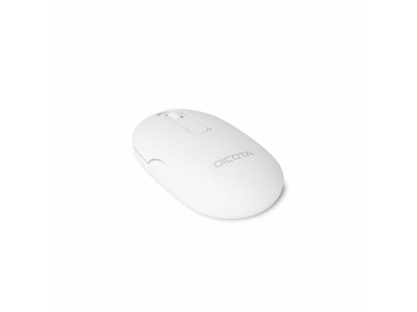 DICOTA DESKTOP - Mus - høyre- og venstrehåndet - optisk - 3 knapper - trådløs - 2.4 GHz, Bluetooth - USB trådløs mottaker - hvit