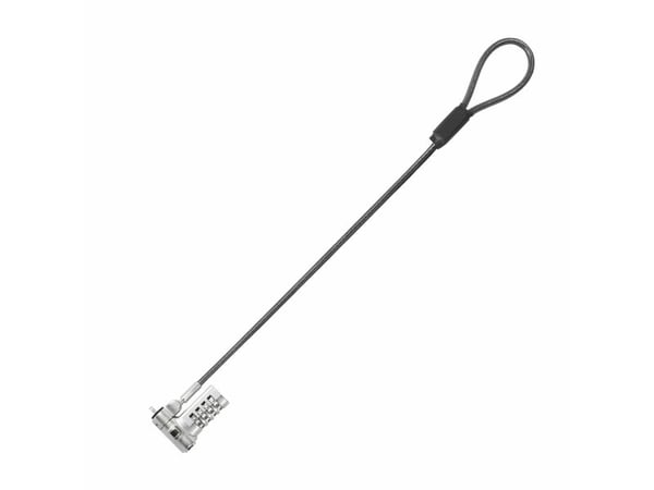DICOTA - Lås för säkerhetskabel - universell, mini - silver - 30 cm