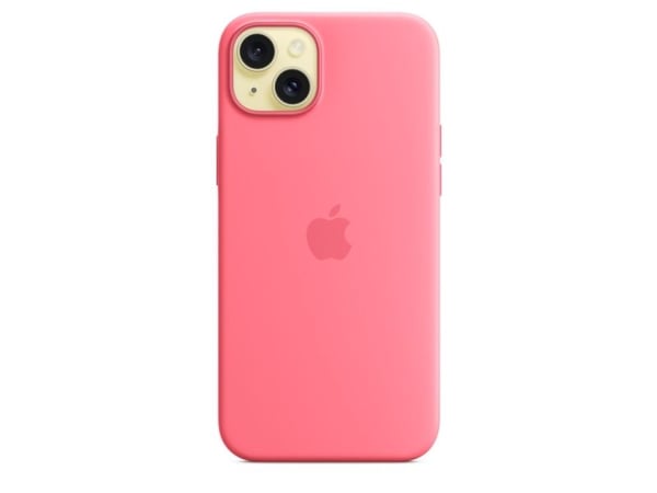 Apple - Bagsidecover til mobiltelefon - MagSafe-kompatibilitet - silikoni - vaaleanpunainen - iPhone 15 Plus -puhelimelle