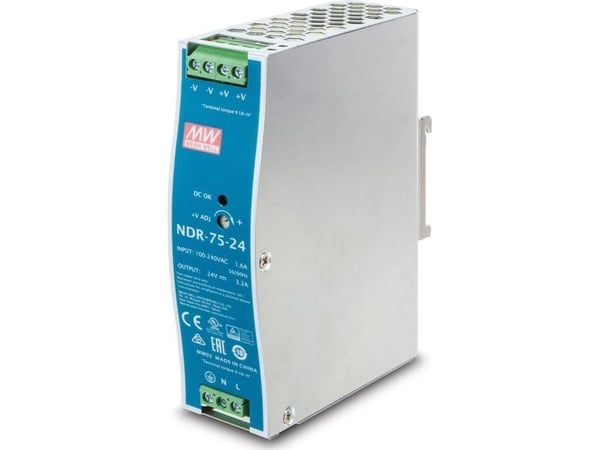 PLANET PWR-75-24, 75 W, 100 - 240 V, 50 - 60 Hz, 1.45 A, Over-spenning (volt), Overoppheting, Overbelastning, Kortslutning, Ul508, TUV EN60950-1