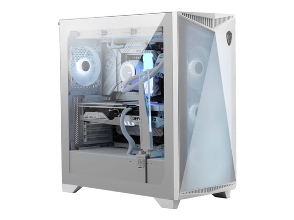MSI MPG GUNGNIR 300R AIRFLOW - Mid tower - utvidet ATX (E-ATX) - sidepanel med vindu (herdet glass) - ingen strømforsyning (PS/2) - hvit - USB/lyd