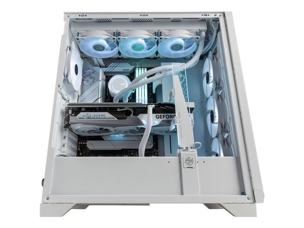 MSI MPG GUNGNIR 300R AIRFLOW - Mid tower - utvidet ATX (E-ATX) - sidepanel med vindu (herdet glass) - ingen strømforsyning (PS/2) - hvit - USB/lyd