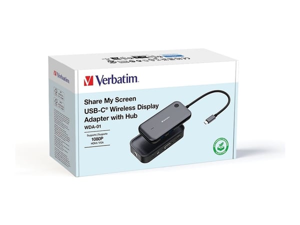 Verbatim 32146, Työpöytä, USB, Wi-Fi, 802.11a, 802.11b, 802.11g, Wi-Fi 4 (802.11n), Wi-Fi 5 (802.11ac), USB 3.2 Gen 1 (3.1 Gen 1), USB A-tyyppi, US...