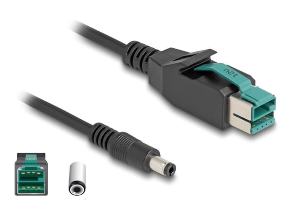Delock - Strømforsynt USB-kabel - USB PlusPower (12 V) (hann) til 5,5 x 2,5 mm DC-jakk (hann) - 12 V - 3 m - svart