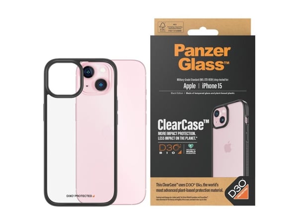 PanzerGlass™ | ClearCase - Bakdeksel til mobiltelefon - Gjennomsiktig | Apple iPhone 15