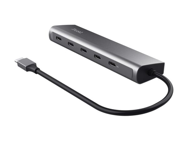 Trust Halyx - Keskitin - 1 x USB-C (läpivienti) + 4 x USB-C 3.2 Gen 1 - pöytätietokoneet Trust Halyx - Keskitin - 1 x USB-C (läpivienti) + 4 x USB-C 3.2 Gen 1 - pöytätietokoneet
