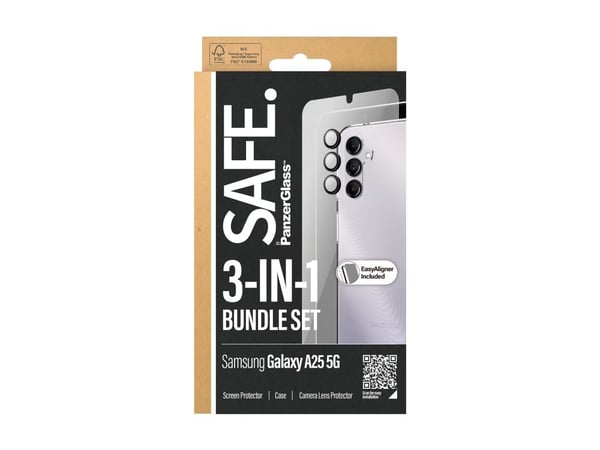 SAFE. by PanzerGlass - 3-i-1 beskyttelsespakke - skjerm / linse / bakbeskyttelsessett for mobiltelefon - glass - for Samsung Galaxy A25