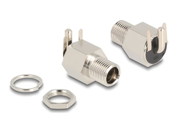 DeLOCK-pistokeliitin DC 5,5 x 2,1 mm pistorasia asennukseen juotosversio kulmikas - kuusikulmainen 20