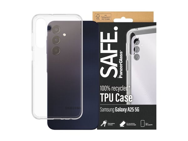 SAFE. by PanzerGlass - Baksidedeksel for mobiltelefon - selvhelbredende TPU - gjennomsiktig - for Samsung Galaxy A25