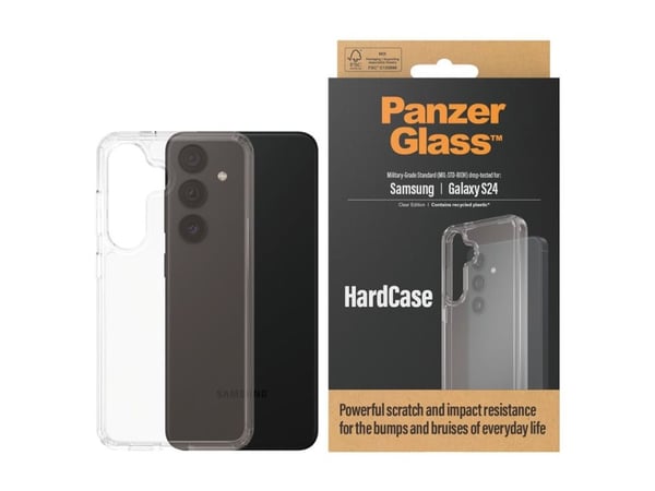 PanzerGlass HardCase - Clear Edition - baksidedeksel for mobiltelefon - polykarbonat, selvhelbredende TPU - gjennomsiktig - for Samsung Galaxy S24