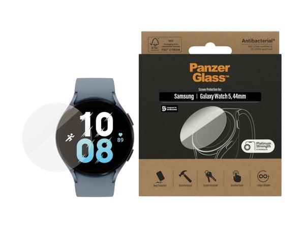 PanzerGlass - Skjermbeskyttelse for smart armbåndsur - glass - for Samsung Galaxy Watch5 (44 mm)