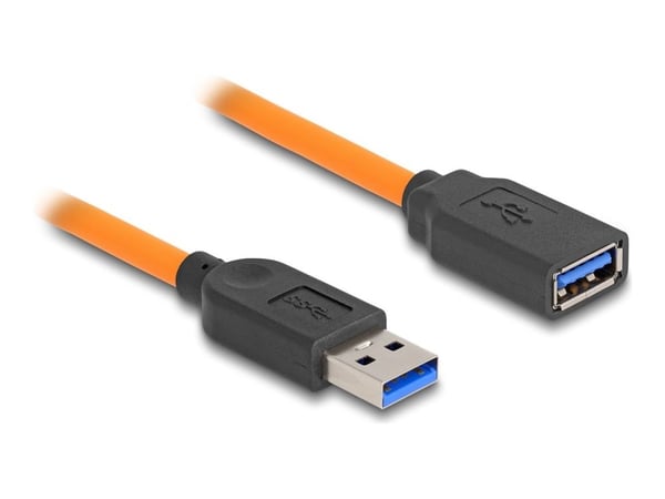 Delock USB 5 Gbps Kabel USB Typ-A Stecker zu USB Typ-A Buchse für Tethered Shooting 1 m orange