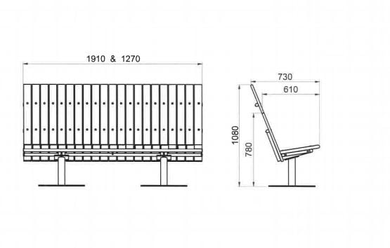 Soffa Cirkum, 3-sits hög, massiv ek, vit ram
