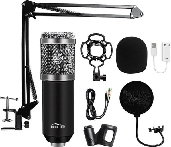 Medieteknologisk mikrofon med tilbehørssett STUDIO OG STREAMING MICROPHONE MT397S