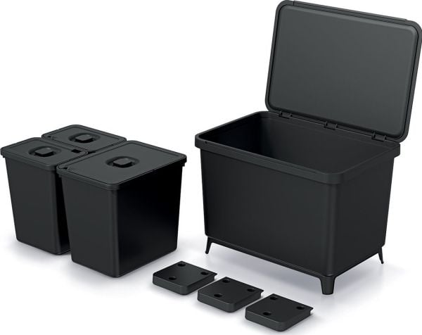 Søppelkasse til sortering Prosperplast NKS60W3-S411 (sort)