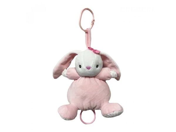 Tulilo leketøy med bjelle 17 cm kanin hvit-rosa med kog.93171